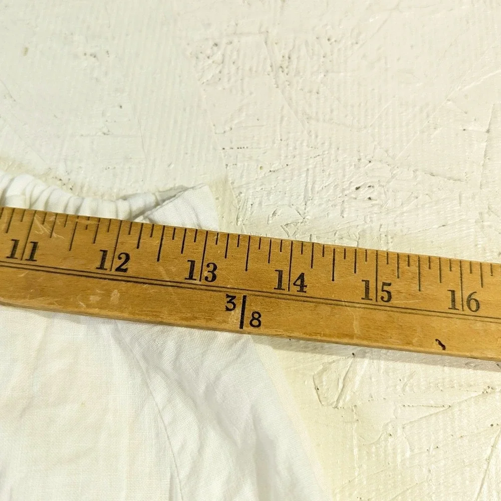 Vintage Boho Eyelet Skirt 26x30 White‎ Cotton Tiered Prairie READ